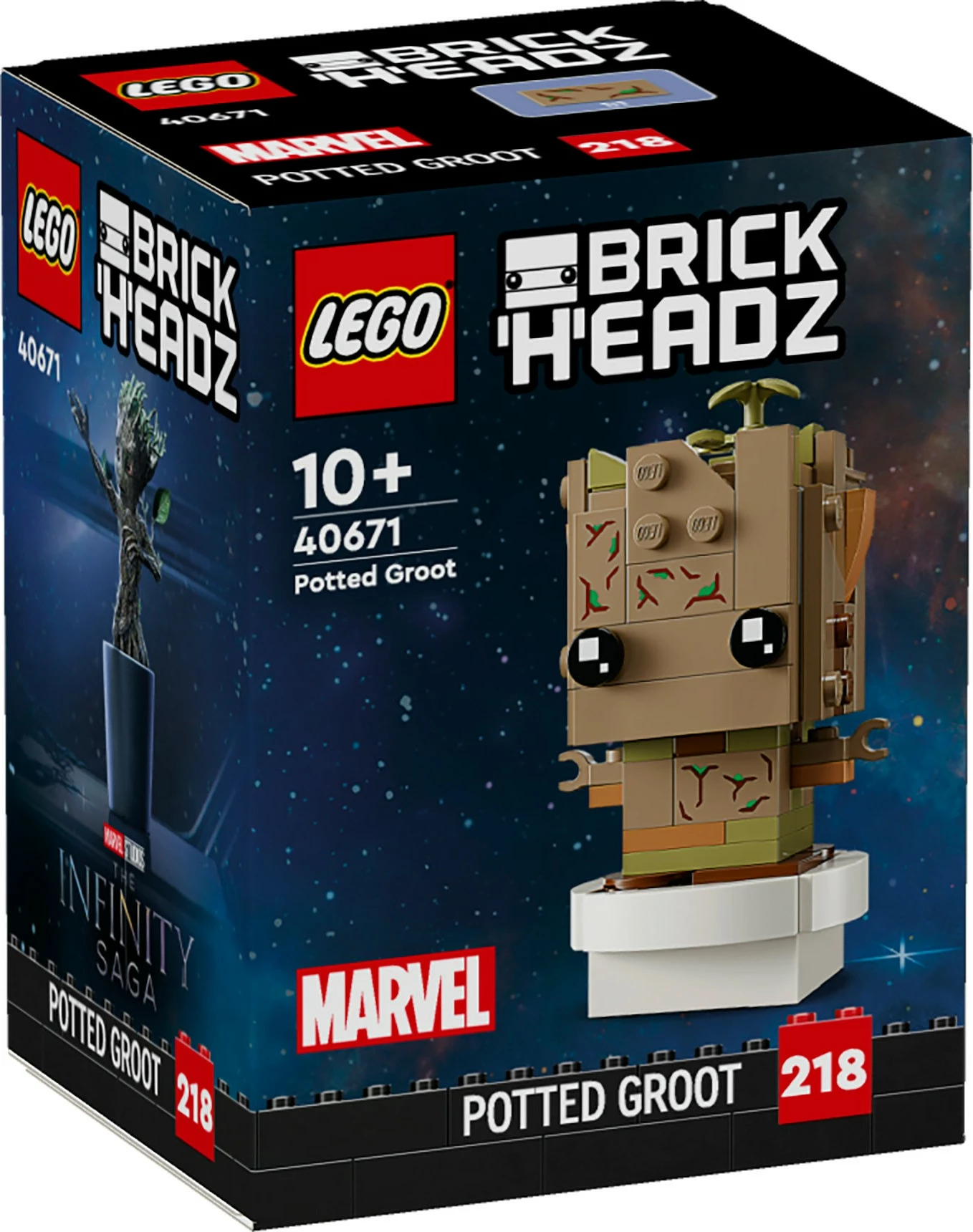 Set ndërtimi LEGO 40671, BrickHeadz, Potted Groot, shumëngjyrësh
