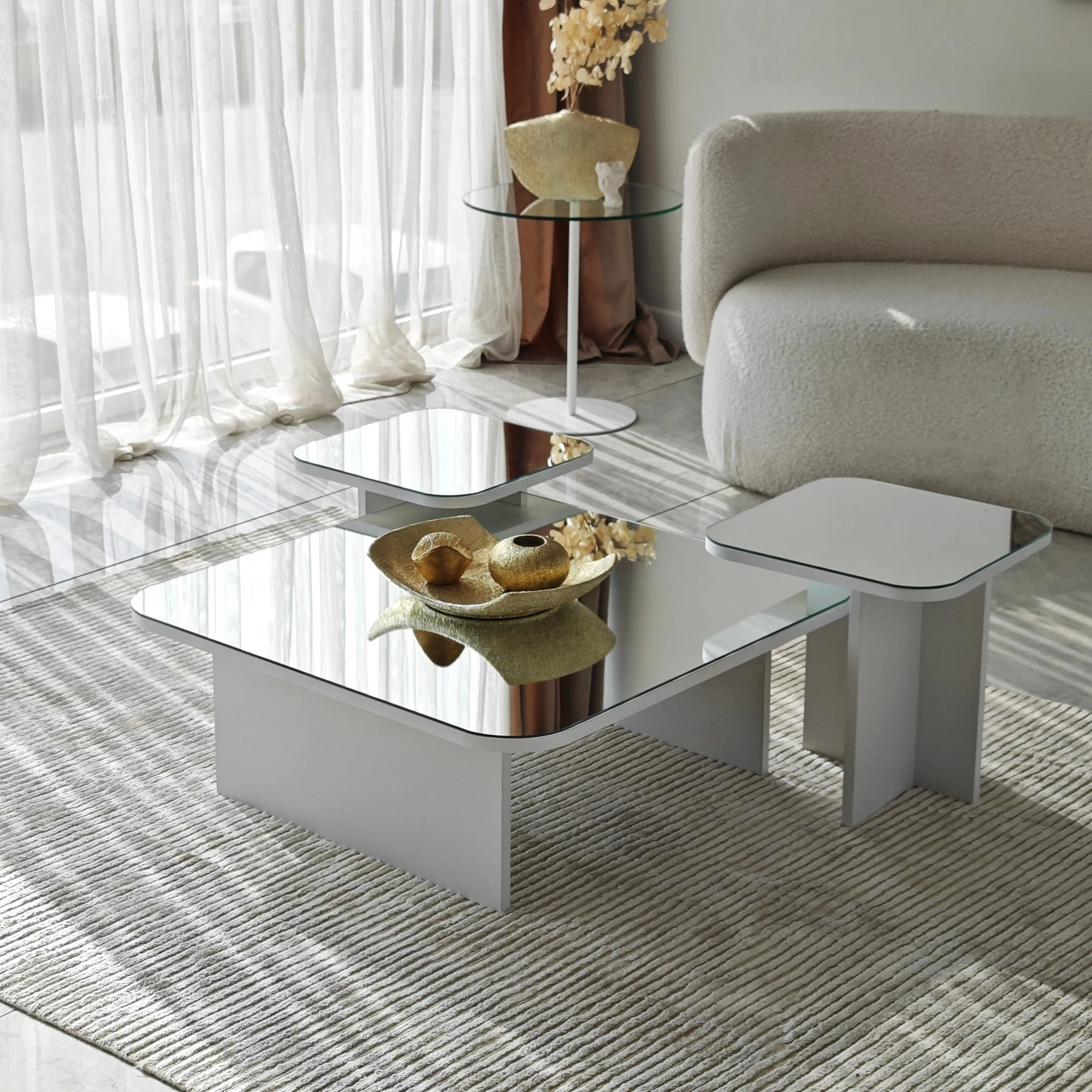 Set tavolinash kafeje Hanah Home, Jazz, e bardhë