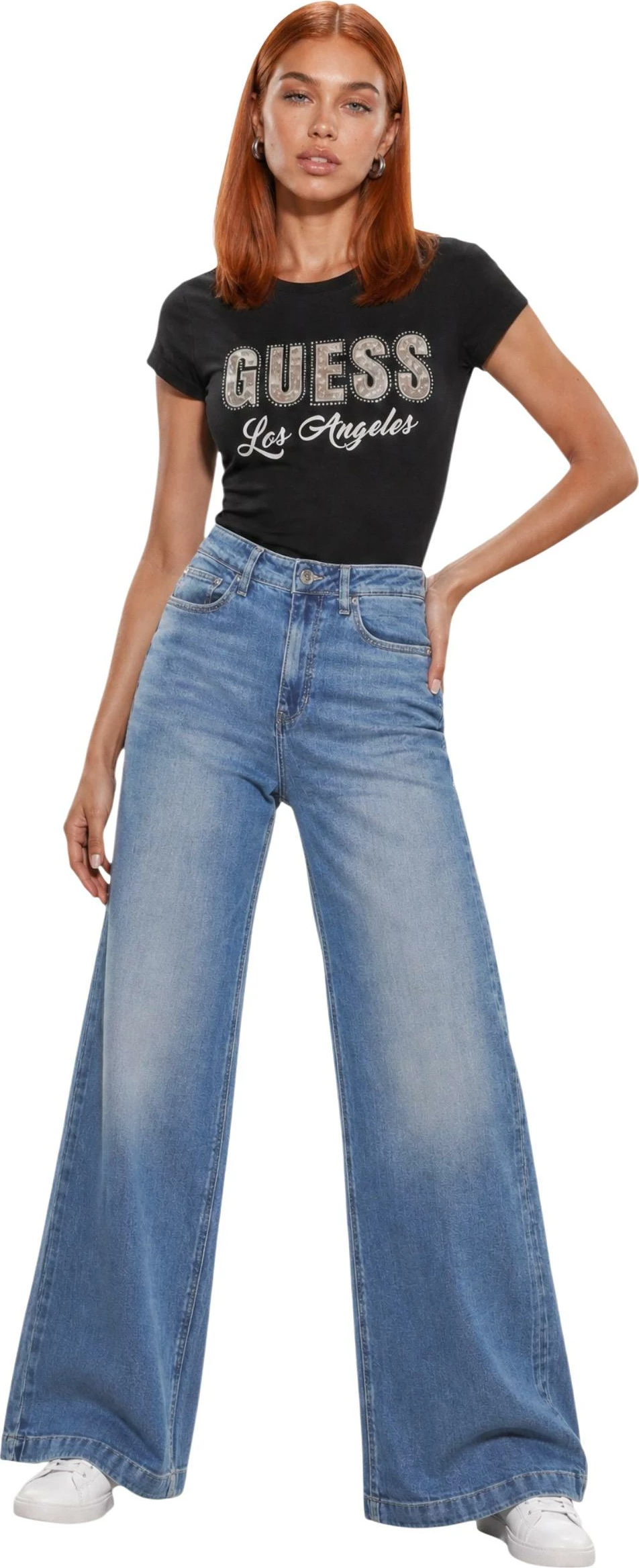 Xhinse për femra Guess Bellagio Pant W6YA1C D1337, denim [Madhësia: W33 L30]