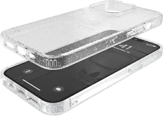 Mbështjellës Adidas OR për iPhone 13 Pro / 13 6.1", Glitter, Transparent, Silver