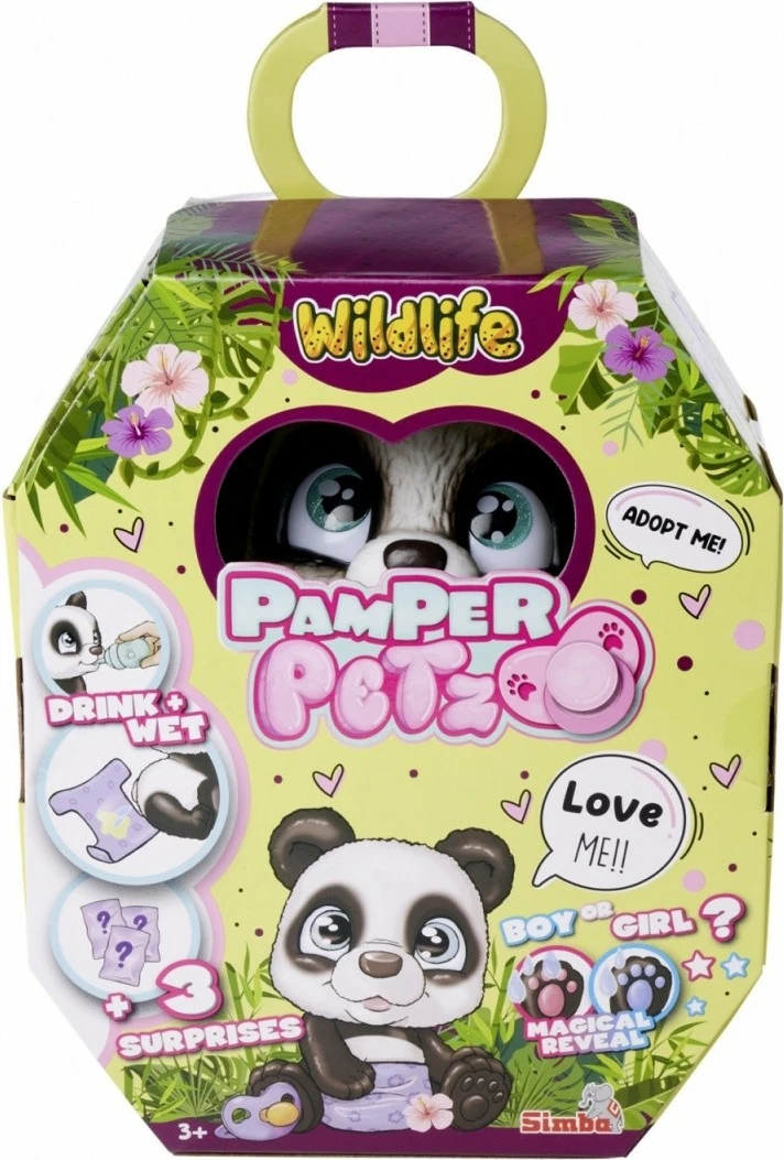 Lodër figurine Pamper Petz Panda, JADA TOYS, 15 cm, set me surpriza