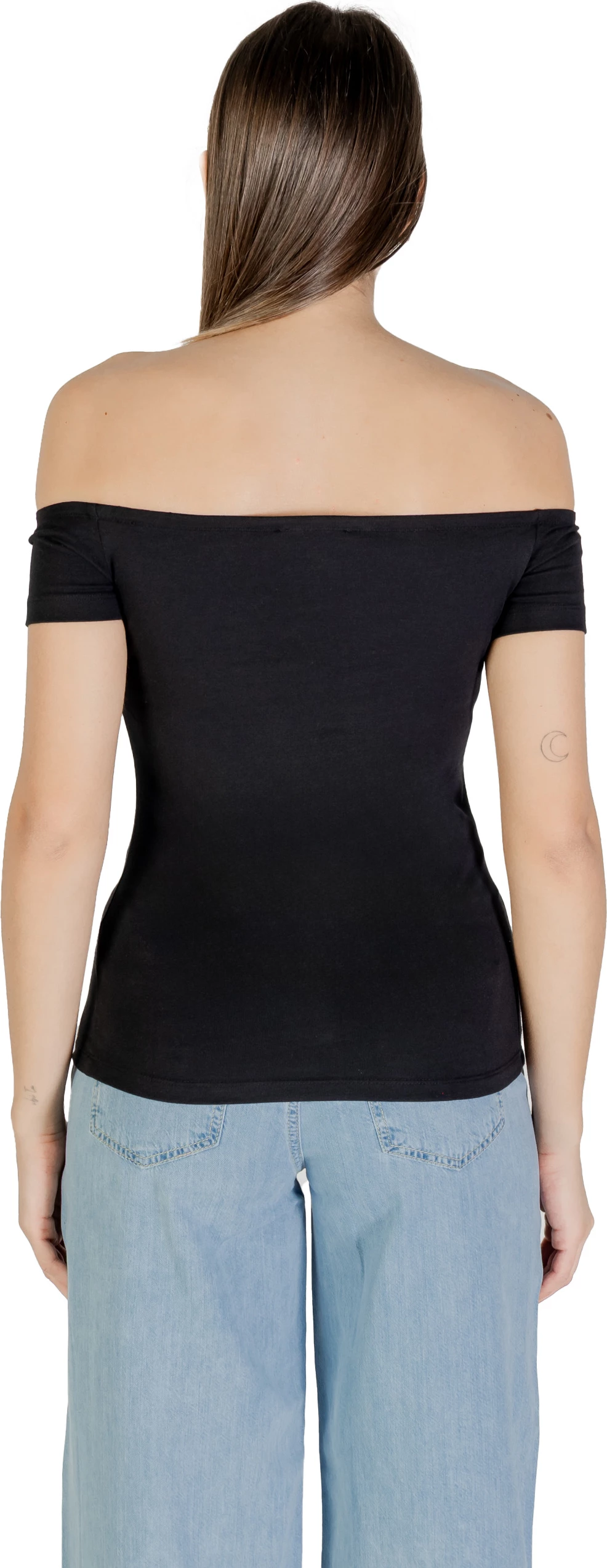 Maicë për femra Calvin Klein Jeans Monogram Off Shoulder LV047C203G, e zezë [Madhësia: S]