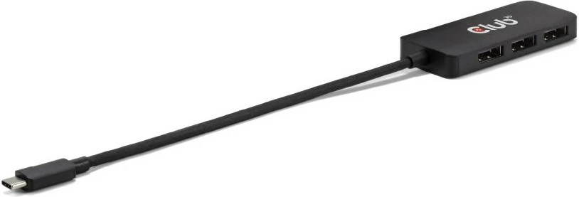 Adapter Club3D MST-Hub USB Type-C në 3x DisplayPort, 8K Ultra HD, i zi