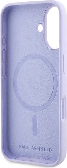 Mbështjellës Karl Lagerfeld Silicone KC Heads Ring MagSafe për iPhone 16, Vjollcë