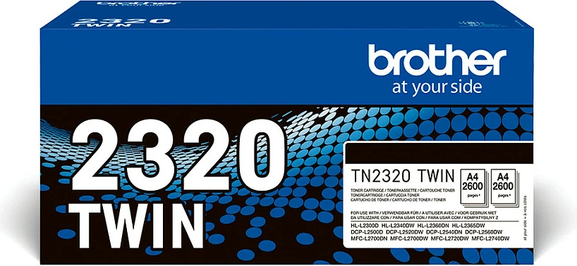 Toner Brother TN-2320TWIN, origjinal, 2 copë, i zi