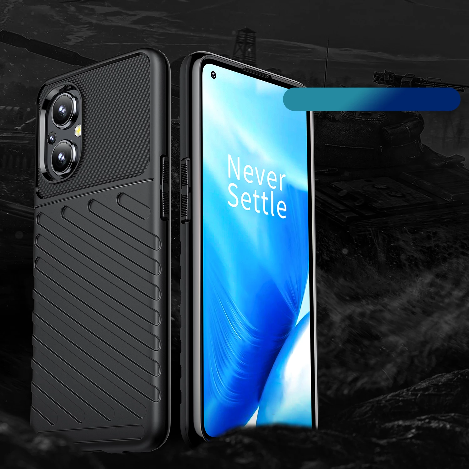 Mbështjellës Hurtel Thunder Case për OnePlus Nord N20 5G, i zi