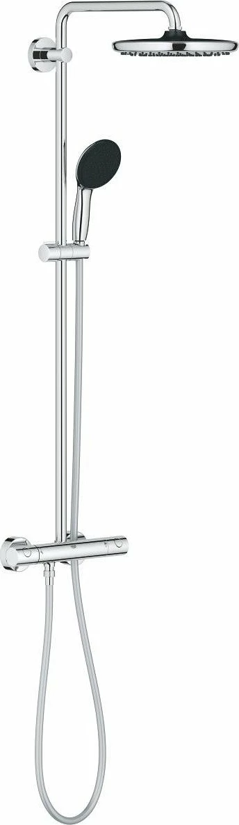Sistem dushi Grohe Vitalio Start 250, 8.5 l/min, me zorrë fleksibile, krom/zi, 1 copë