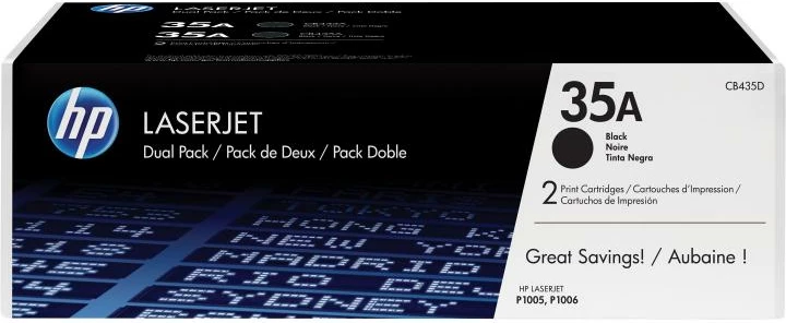 Toner HP 35A CB435A, 1100–1700 faqe, Black, paketë 2 copë