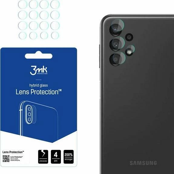 Mbrojtëse lente kamere 3MK FlexibleGlass Lens për Samsung Galaxy A13 4G (A135), 0.2 mm, 4 copë