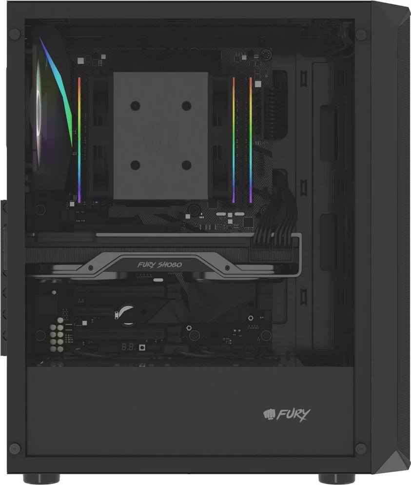 Kasë FURY Shobo SH4 RGB Midi Tower, E zezë