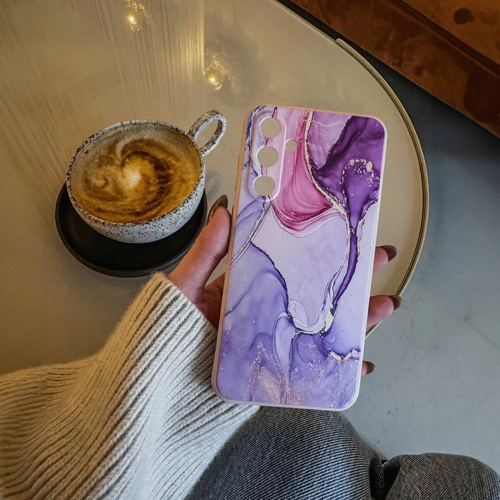 Mbështjellës Tech-Protect Icon për Xiaomi Redmi 14C / Poco C75, mermer, rozë