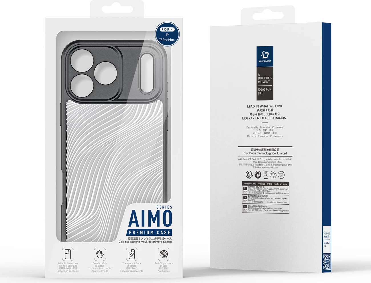 Mbështjellës Dux Ducis Aimo për iPhone 17 Pro Max, i zi