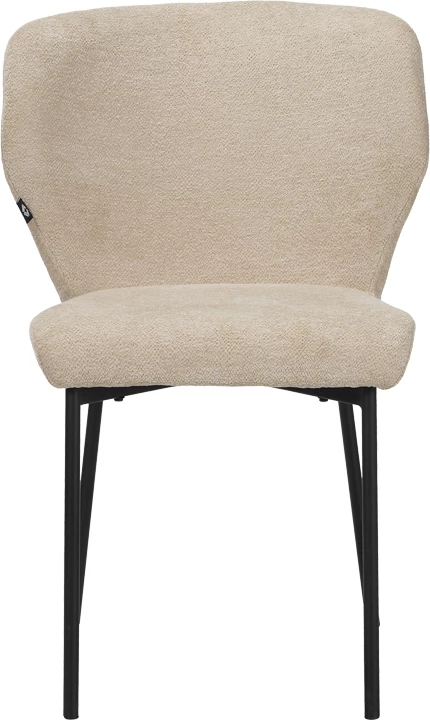 Karrige Mavier, set prej 2 copë, stof gri-bezhë, këmbë metalike të zeza, 48x61.5x82cm