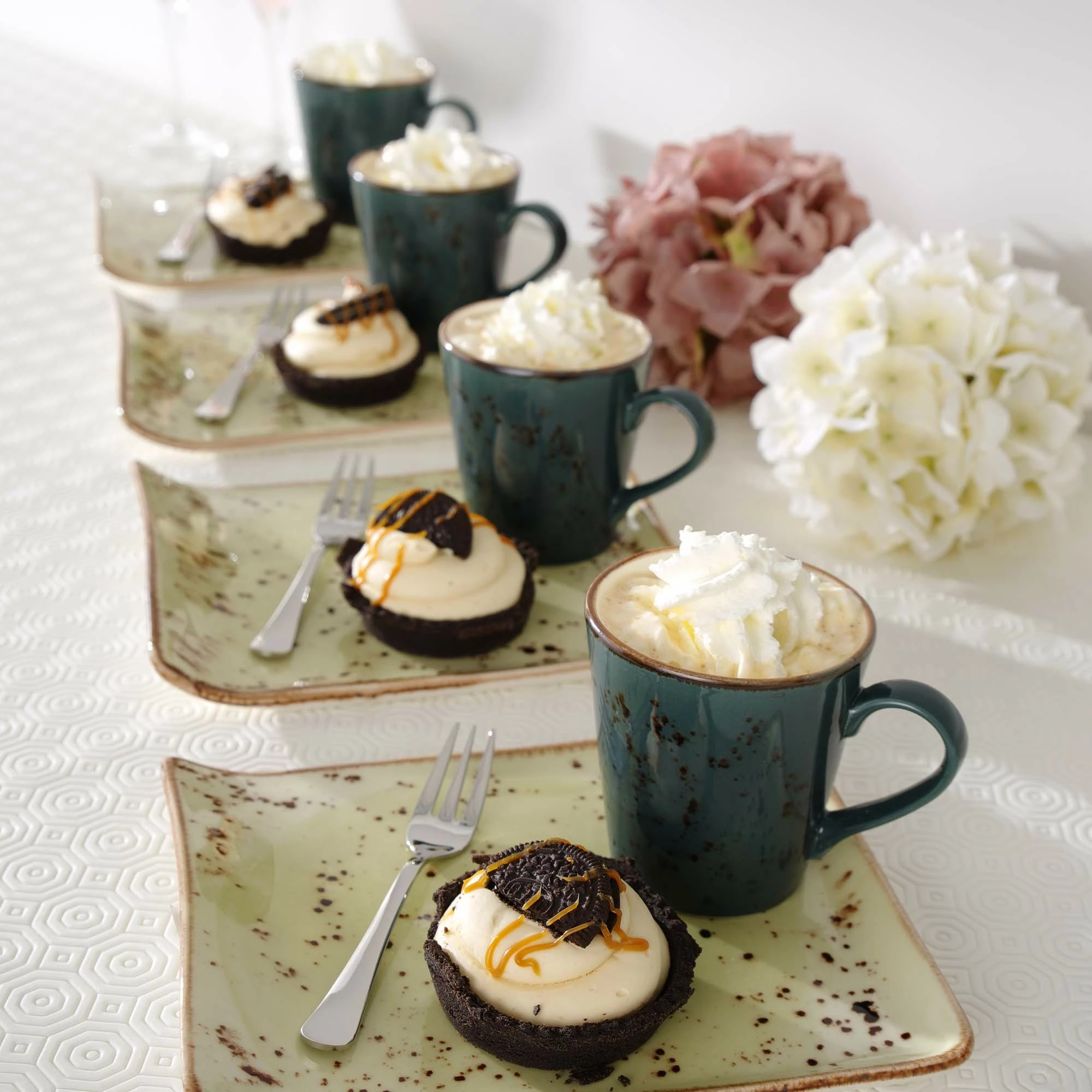 Pjatëz cappuccino Fine Dine Arando 160mm porcelan, Gri, set 6 copë