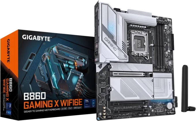 Pllakë amë GIGABYTE B860 GAMING X WIFI6E, ATX, LGA1851, DDR5, Wi‑Fi 6E, USB4, zi/hiri