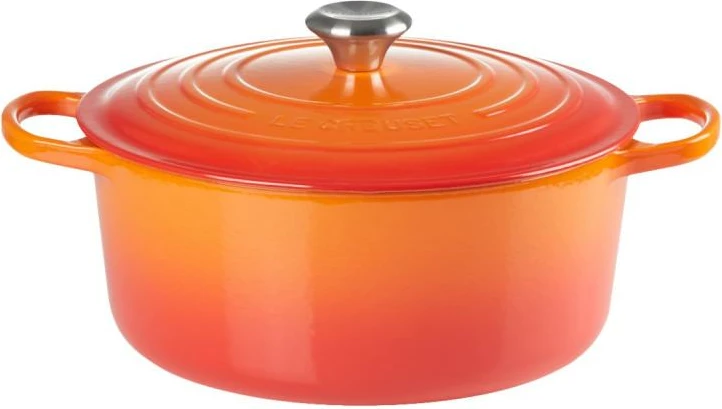 kaserolë gize Le Creuset Signature Round 24 cm 21177240902430, me kapak, e kuqe