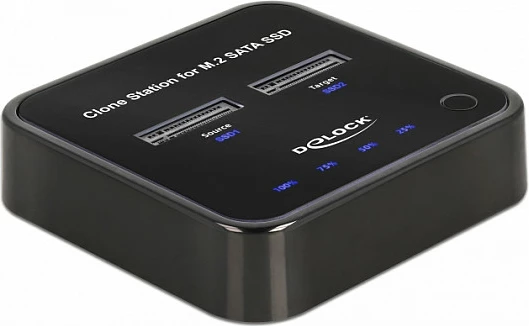 Docking station DeLOCK M.2 SATA SSD Clone, USB 3.2 Gen2 Type-C, për 2x M.2, e zezë