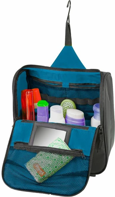 çantë tualeti BRUNNER Holiday 26×14×37 cm (e hapur), 25×13×28 cm (e palosur), PVC/poliester, 415 g, gri e errët