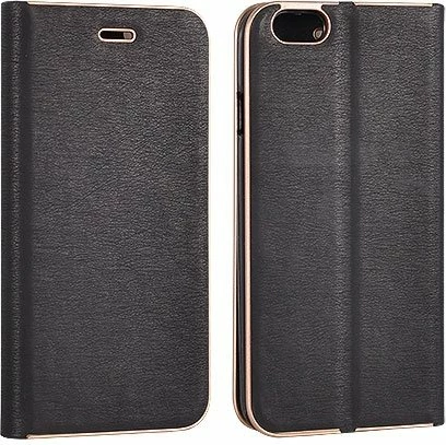 Mbështjellës flip HAVANA Premium për Samsung Galaxy A72 A726 5G, mbyllje magnetike, hapësirë për kartelë, e zezë me skaj të artë