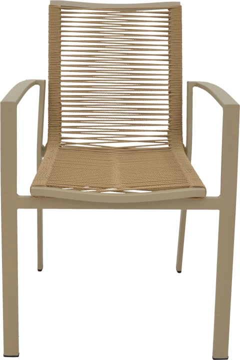 Karrige me krahë Jonian, e grumbullueshme, alumin-textilene, ngjyrë natyrale, 57x63x83cm