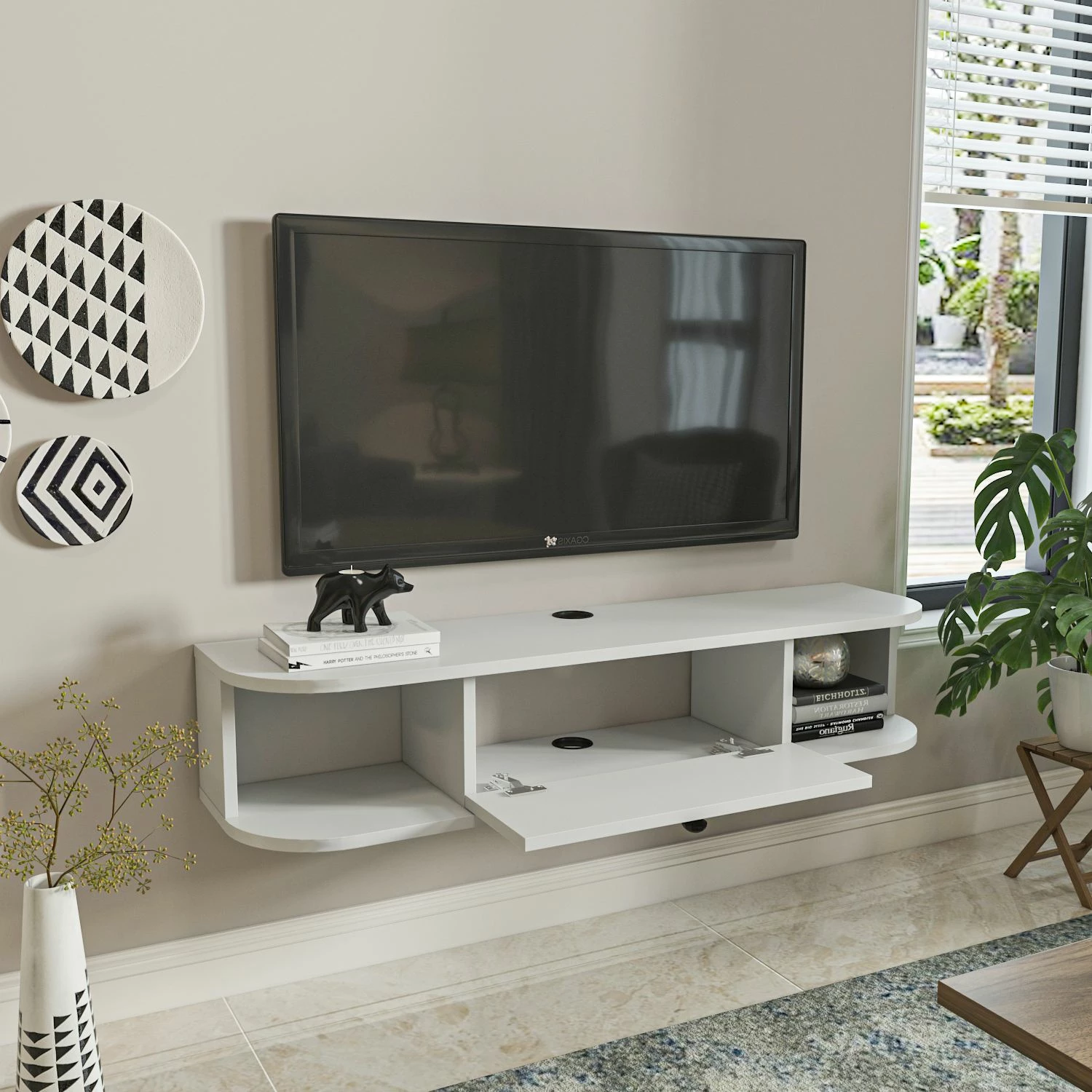 Komodë TV Skye Decor, Ibarra, e bardhë