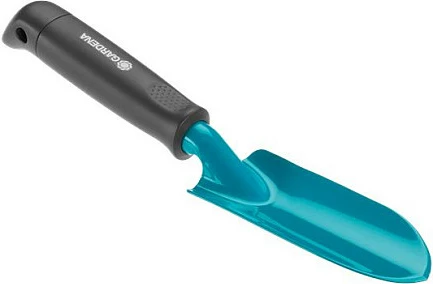 Lopatë e vogël kopshti Gardena Pflanzkelle, teh metalik, dorezë ergonomike, blu/zezë