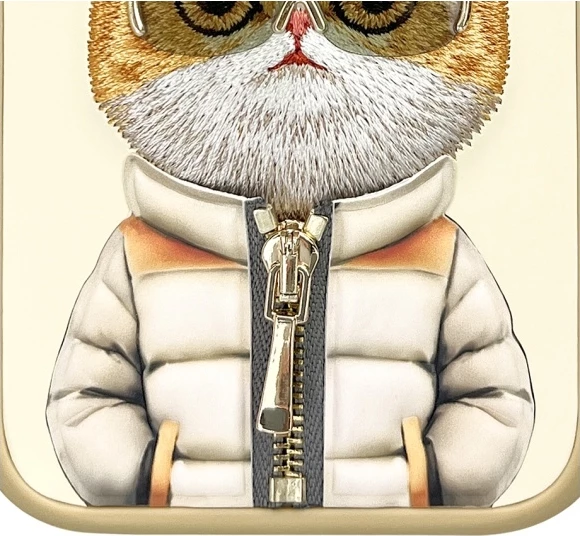 Mbështjellës Nimmy Cool&Cute 2.0 Cat për iPhone 15 Pro 6.1", hardcase TPU/PC, Gjelbër, në kuti