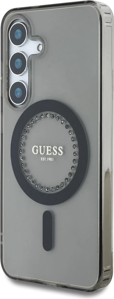 Mbështjellës Guess për Samsung Galaxy S25, MagSafe, i zi