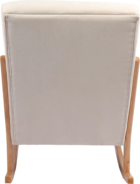 Karrige lëkundëse Edeldy, material krem, këmbë ngjyrë natyrale, 102x66x99cm