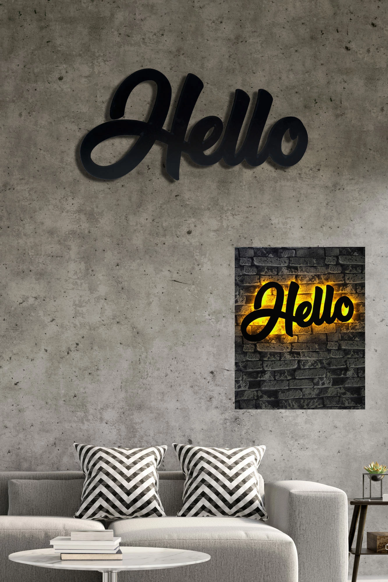 Ndriçim dekorativ LED, Wallity Hello, ngjyrë e verdhë