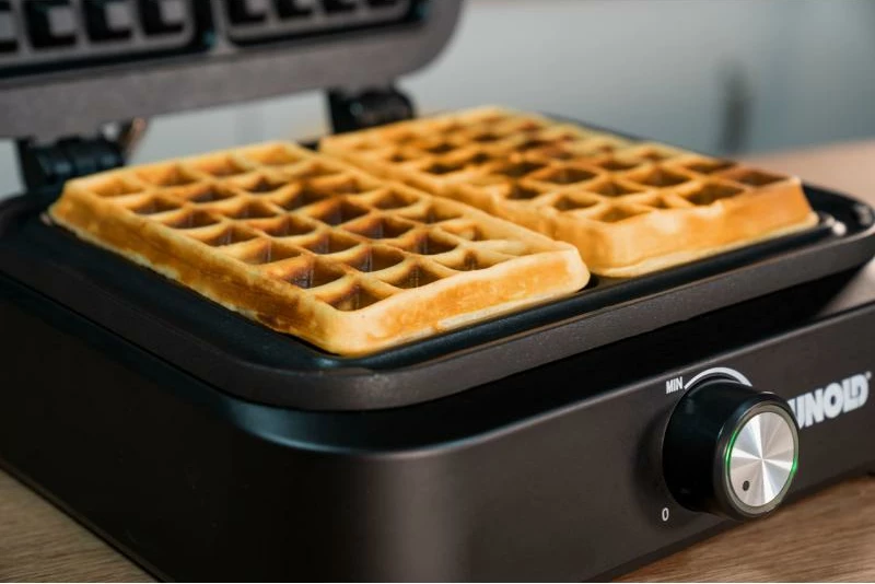 Pjekës waffle belg, Unold Brussels 48275, rregullim i pjekjes, trup kompakt, e zezë