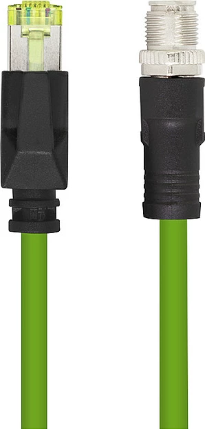 Kabllo patch industriale LogiLink M12 X-coded në RJ45, CAT6A, 3 m, PUR