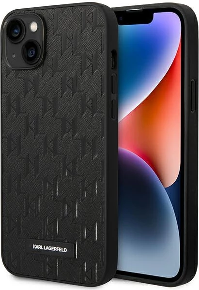 Mbështjellës Karl Lagerfeld KLHCP14MSAKLHPK për iPhone 14 Plus 6.7", Saffiano Mono Metal Logo, i zi