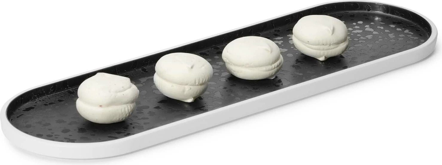 tepsi bufeti ovale, Fine Dine Reflection, melamine, 530x160x20 mm, gri/bardhë