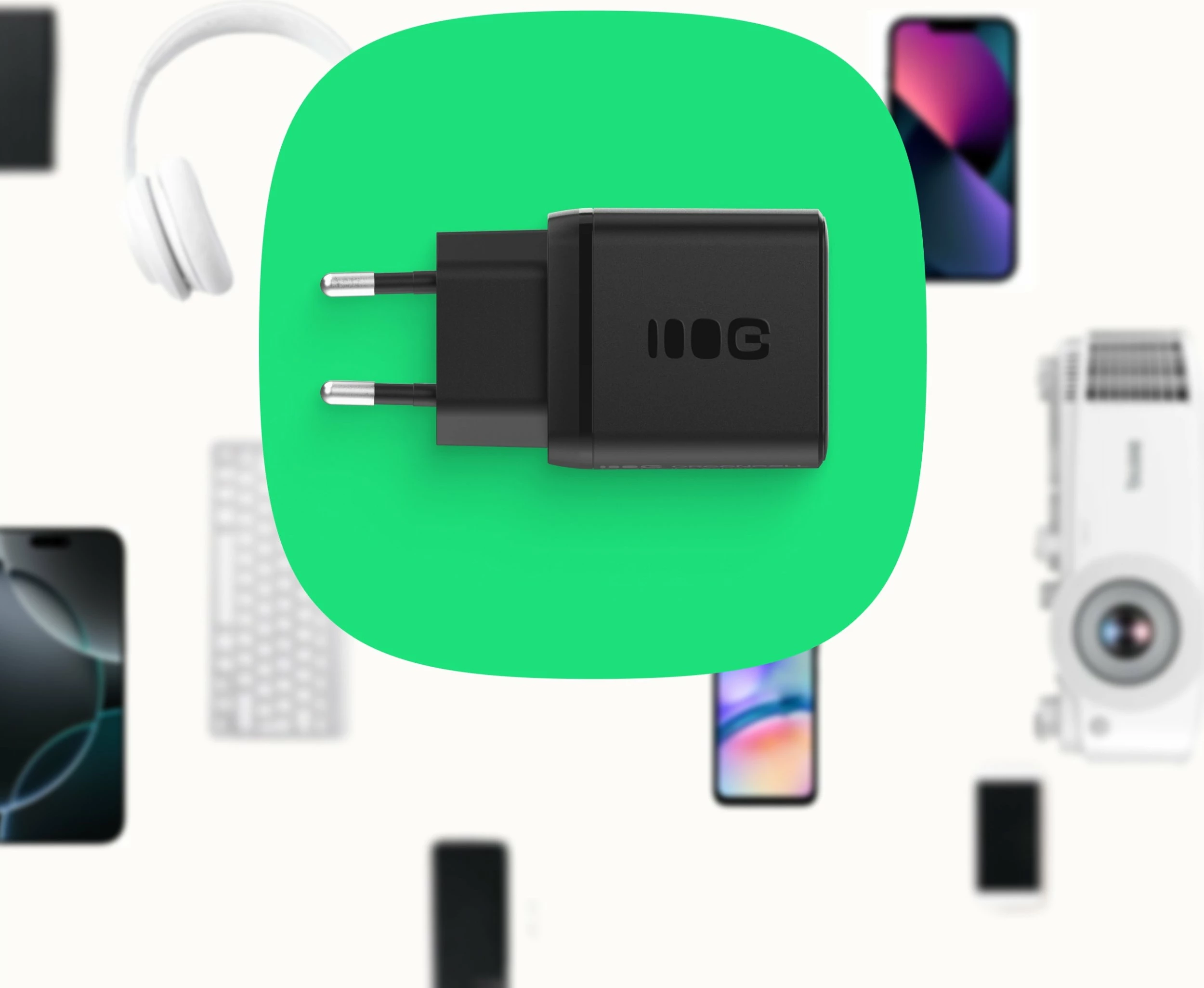 Karikues rrjeti Green Cell PowerSource Duo30 CHARB-GC-30AC-B 30W, 1x USB-A/1x USB-C, PD 3A, i zi