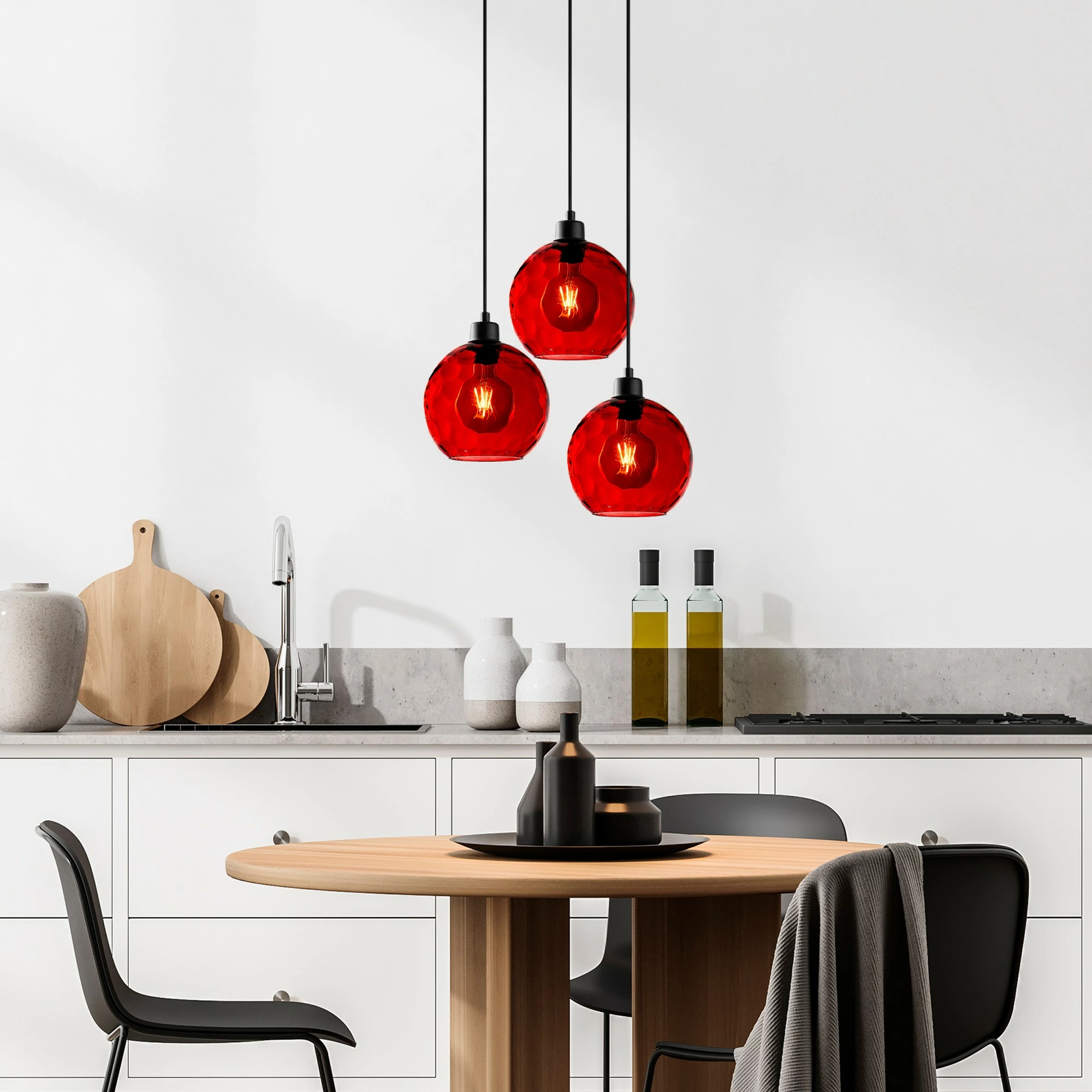 Llambë tavani Opviq Benek, metal i kuq, 44x44x120cm