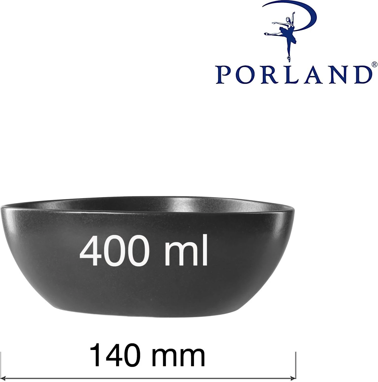 Tas trekëndor Porland Seasons Coal 140 mm, zi, set 6 copë