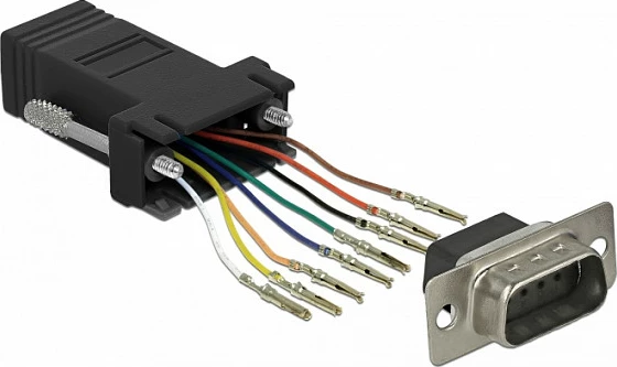 Adapter DeLOCK 66166, Sub-D (male) në RJ-45 (female), i zi/inox