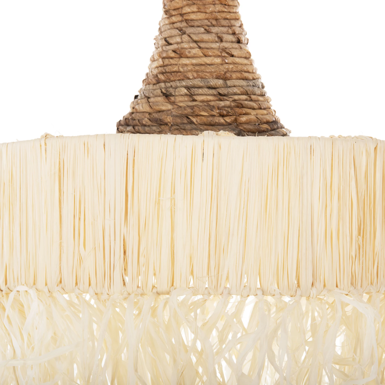 Llambë varëse tavani me fije, FH7853, fibra palme të thata, Φ41x34H cm