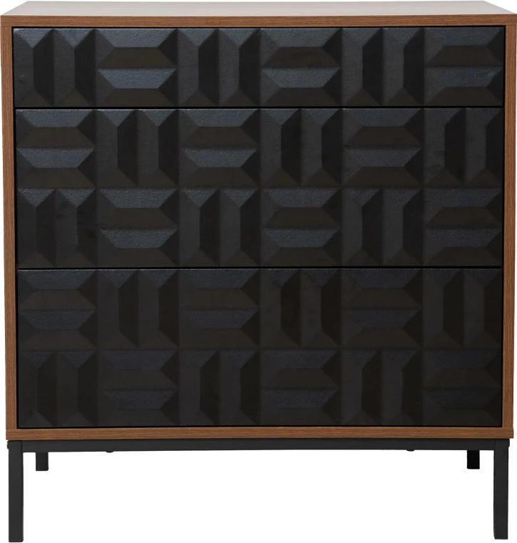 Komodë Zuma, ngjyrë arre e zezë, 75.5x40x79cm