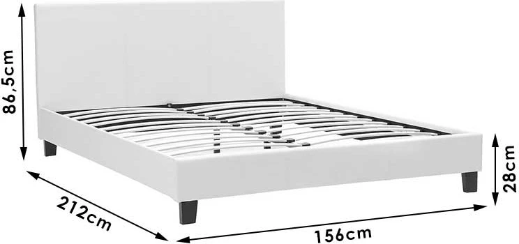 Krevat dopio Nevil, ngjyrë gri e errët, 150x200cm