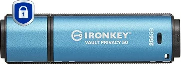 USB Kingston IronKey Vault Privacy 50 256GB, USB 3.2, zi/blu