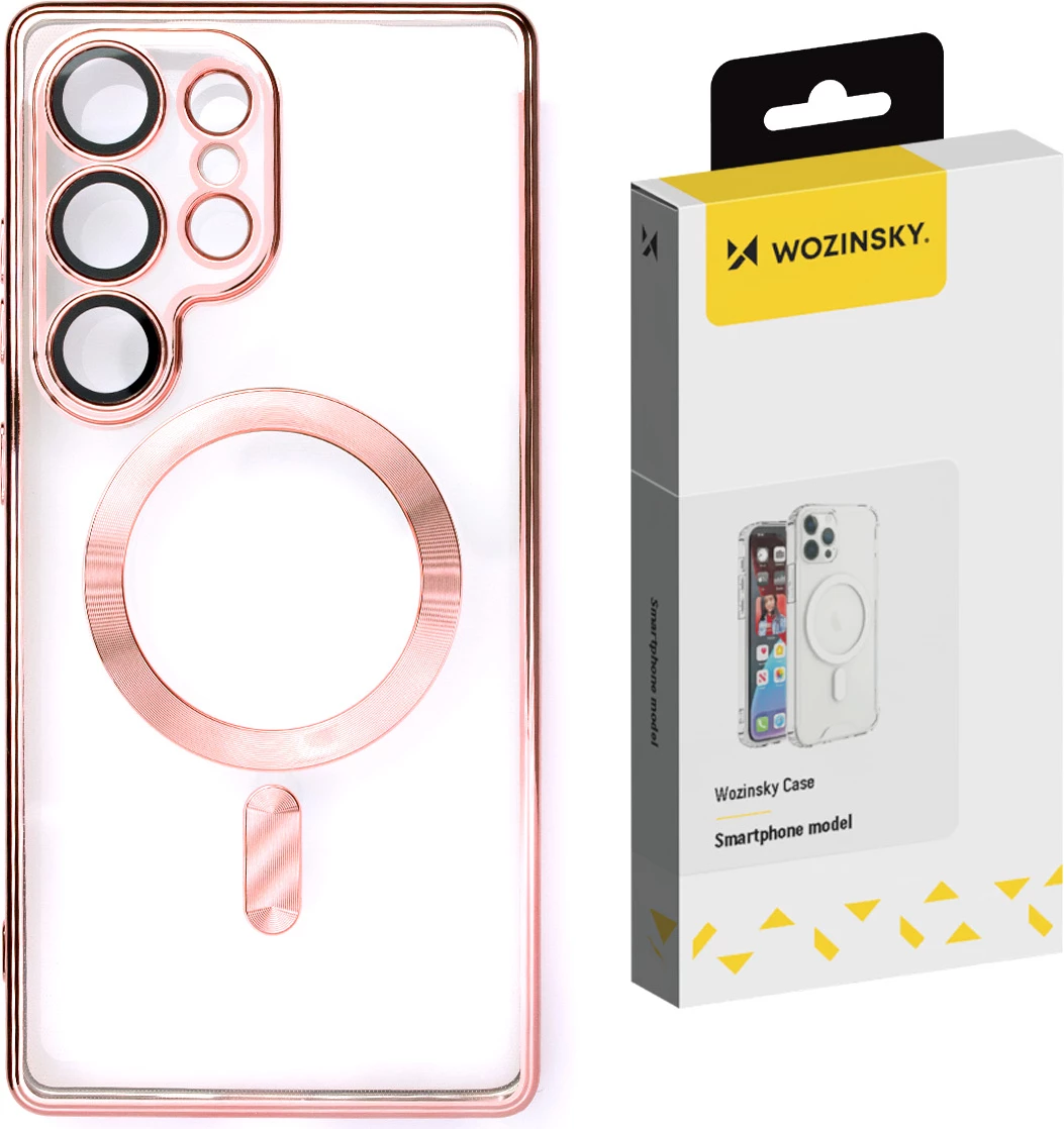 Mbështjellës Wozinsky Electroplated me MagSafe për Samsung Galaxy S25+, Rozë