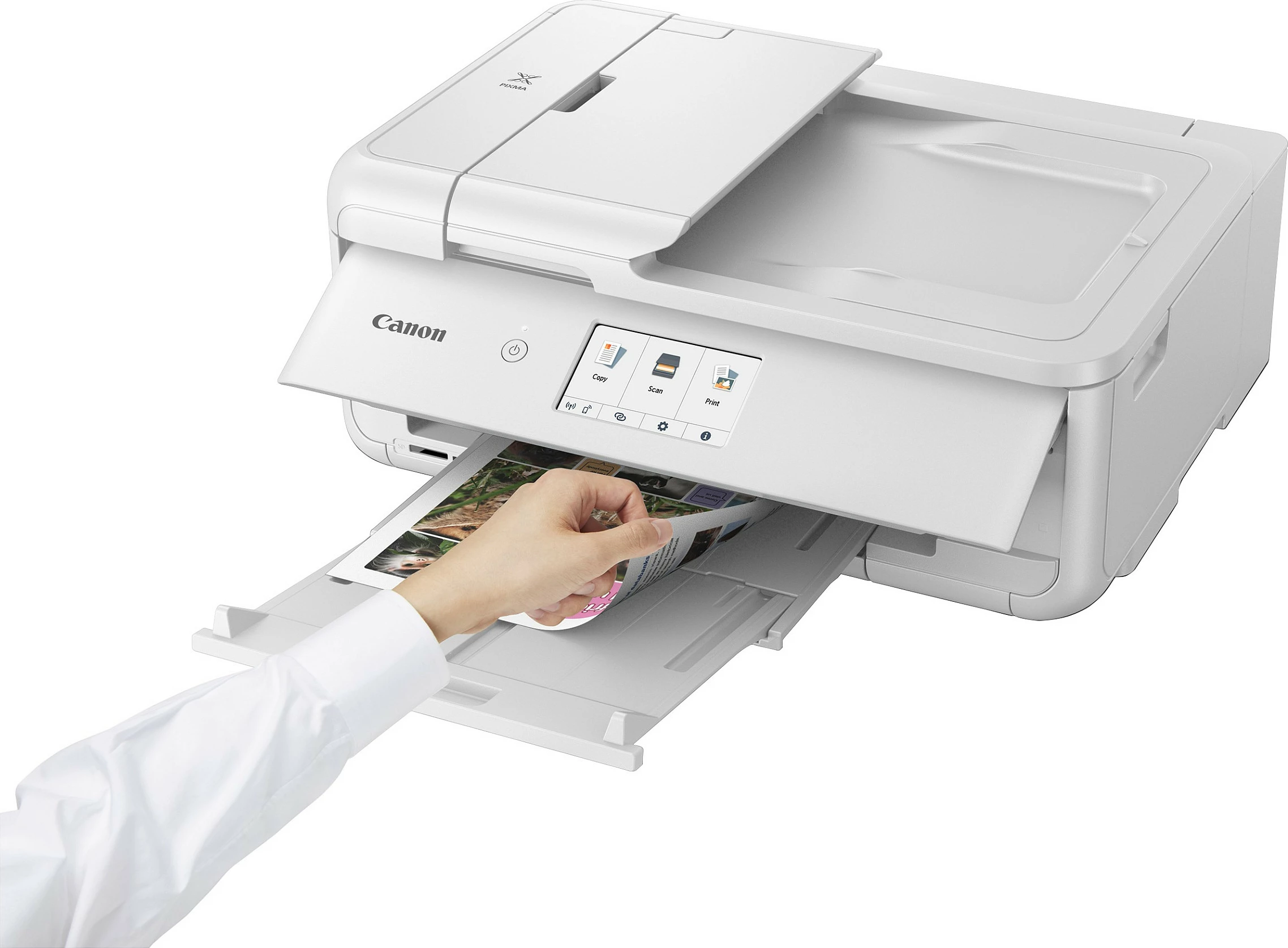 Printer multifunksional Canon PIXMA TS9551Ca, 3-në-1, A3, Duplex, ADF 20 fletë, i bardhë