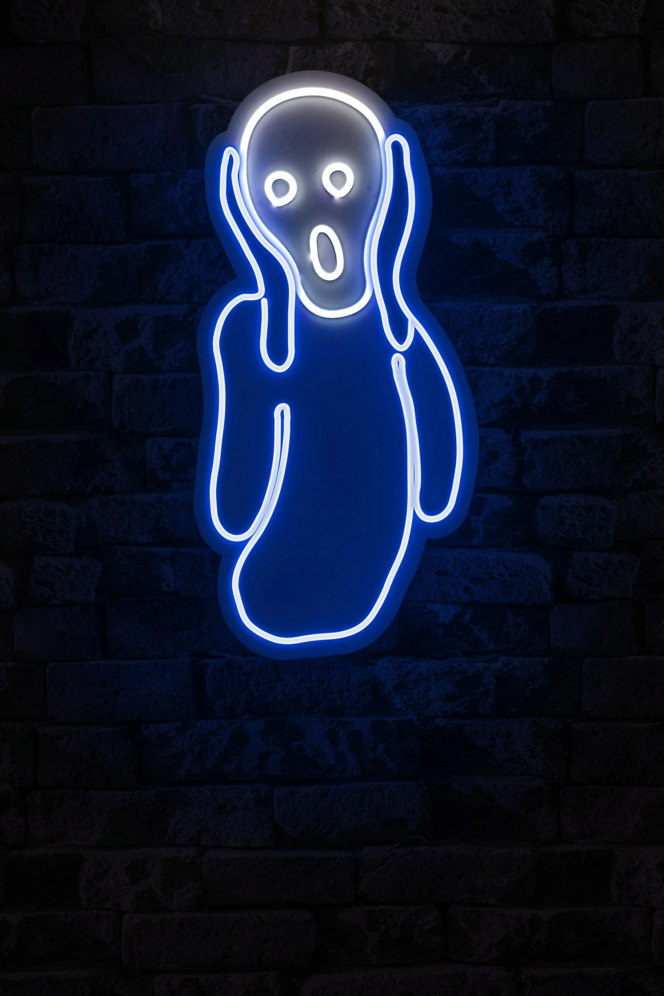 Dritë dekorative plastike LED, Scream, blu dhe bardhë - 3