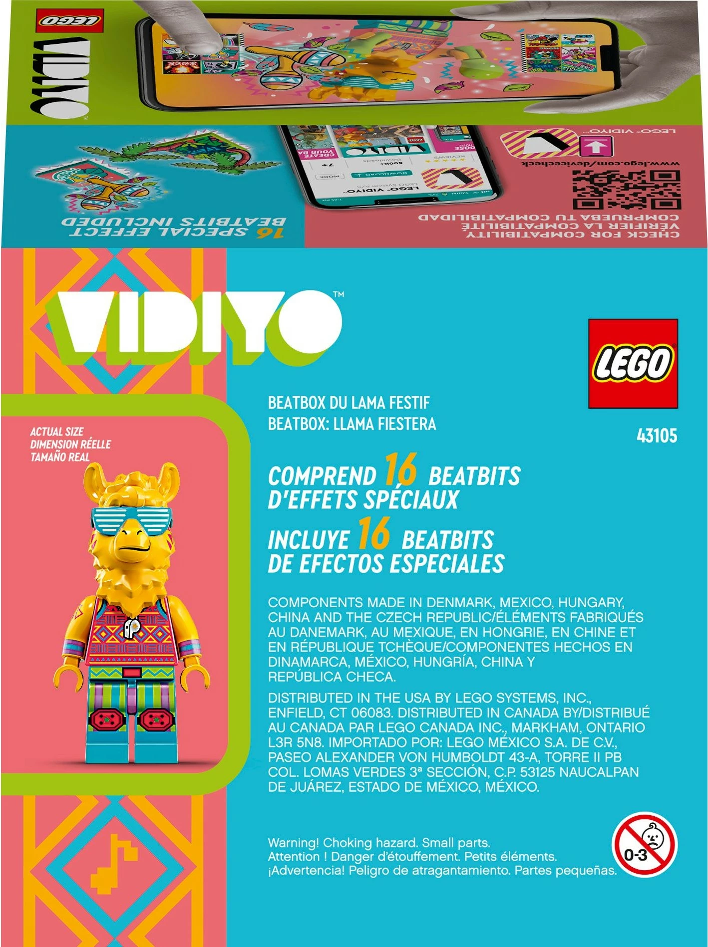 Set ndërtimi LEGO VIDIYO Party Llama BeatBox, 82 copë, shumëngjyrësh