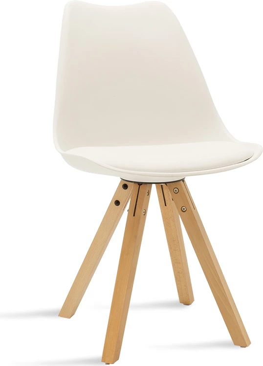 Set tavoline me karrige Balou I-Caron, 5 copë, MDF dhe PP, ngjyrë bardhë-natyrale, Φ120x75cm