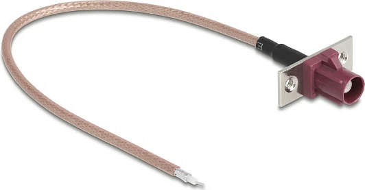 Kabllo antene DeLOCK 90729, RG-316/U, 0.2 m, FAKRA D, 50Ω, Bordeaux/Kafe