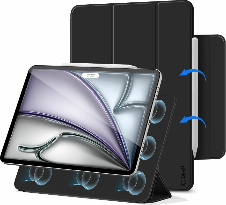 Mbështjellës Tech-Protect Smartcase Magnetic për iPad Air 13" 2024/2025, i zi