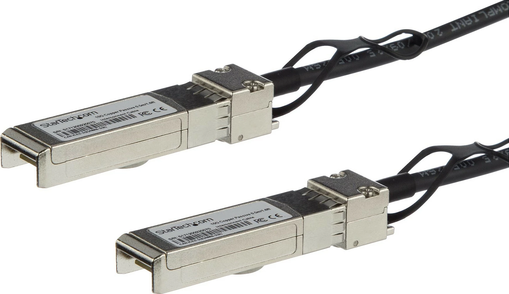 Kabllo DAC SFP+ StarTech SFP-H10GB-CU0-5M, 0.5 m, 10GbE 10 Gbps, pasive, e zezë